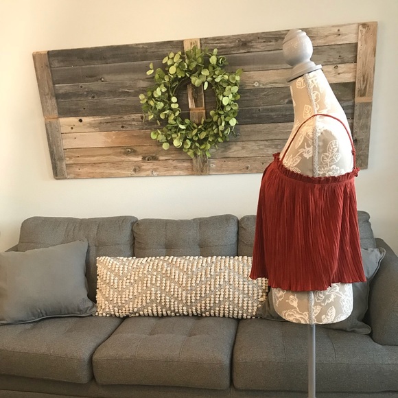 NWT Madewell Nicole Pleated Ruffle Tank- orange - Picture 3 of 7